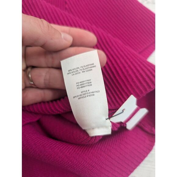 Babaton Sculpt Magenta Knit Cropped Top women's Medium square neck minimalist - Picture 5 of 6